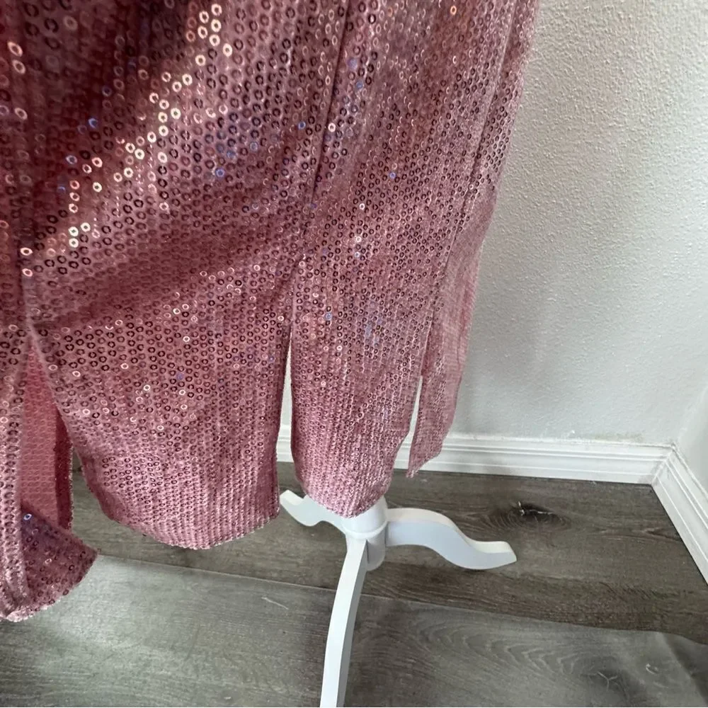 Isaac Mizrahi Live Pink Skirt Sequins Wearable Art Dressy Size S